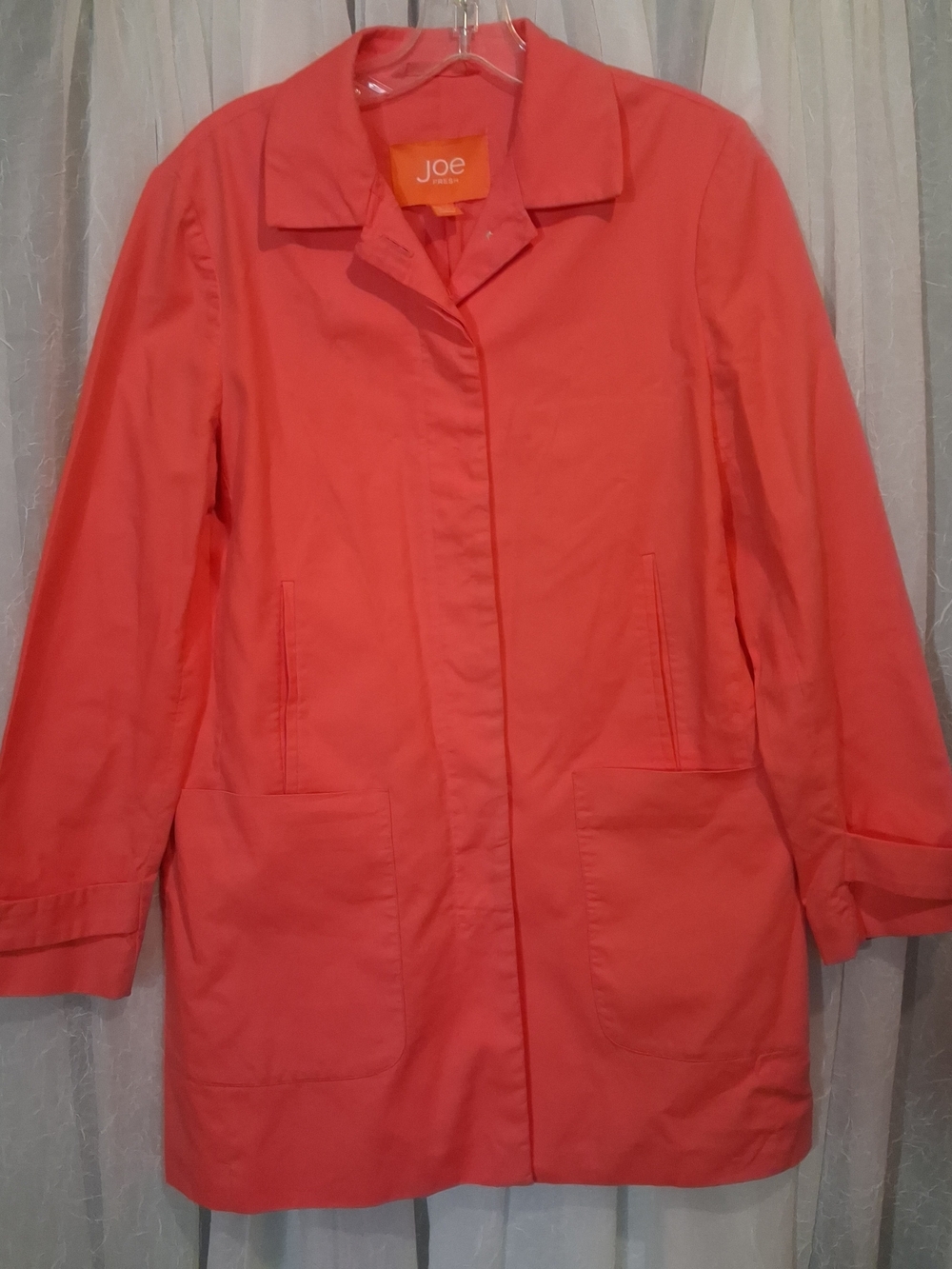 Joe Fresh Coral-Pink Car Coat Trench Coat